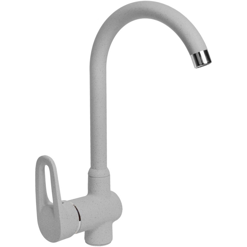Смеситель AquaGranitEx C-5035 для кухонной мойки, серый