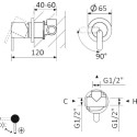 Смеситель Cezares Leaf DIM-01 С ВНУТРЕННЕЙ ЧАСТЬЮ, для душа