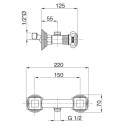 Смеситель Cezares Olimp DS 03/24 O для душа