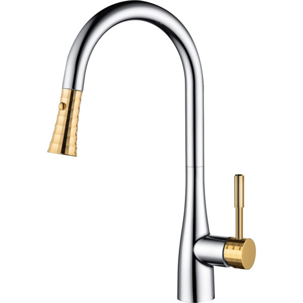 Смеситель D&K Rhein Schiller DA1462504A для кухонной мойки, золото