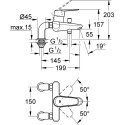 Смеситель Grohe Eurodisc Cosmopolitan 33392002 для ванны с душем