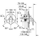 Смеситель Grohe Eurostyle 23730003 С ВНУТРЕННЕЙ ЧАСТЬЮ, для ванны с душем