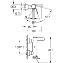 Смеситель Grohe Plus 33553DC3 для ванны с душем, суперсталь