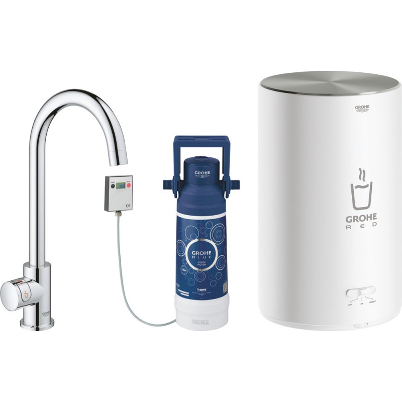 Смеситель Grohe Red II Mono 30085001 для кухонной мойки, с водонагревателем
