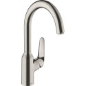 Смеситель Hansgrohe Focus M42 71802800 для кухонной мойки, сталь