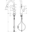 Смеситель Hansgrohe Focus M43 71811800 для кухонной мойки, сталь