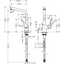 Смеситель Hansgrohe Metris M71 14888000 для кухонной мойки, хром