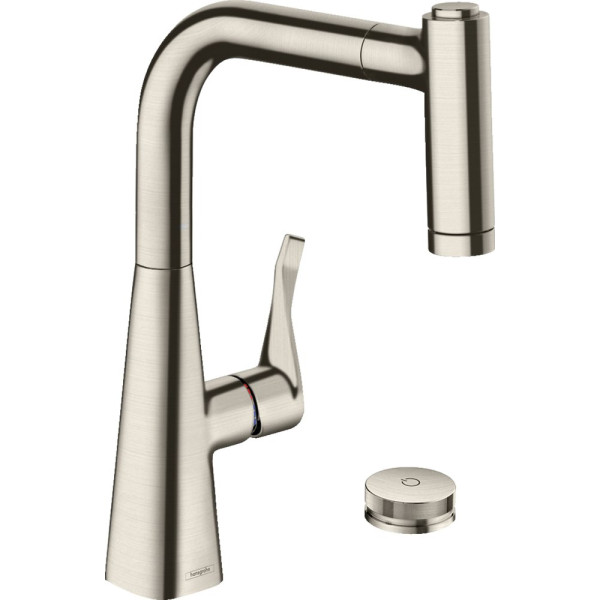 Смеситель Hansgrohe Metris Select M71 73805800 для кухонной мойки, сталь