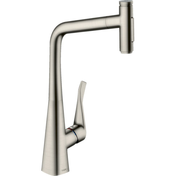 Смеситель Hansgrohe Metris Select M71 73816800 для кухонной мойки, сталь