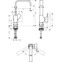Смеситель Hansgrohe Metropol 32511340 для раковины, с донным клапаном Push-Open