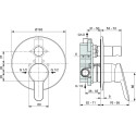 Смеситель Ideal Standard Dot 2.0 A7165AA С ВНУТРЕННЕЙ ЧАСТЬЮ, для ванны с душем