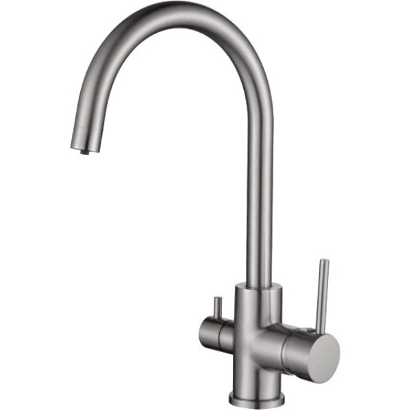 Смеситель Kaiser Merkur 26744-5 для кухонной мойки, серебро
