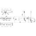 Смеситель Paffoni Light LIG001HGSP С ВНУТРЕННЕЙ ЧАСТЬЮ, для ванны с душем, золото медовое брашированное