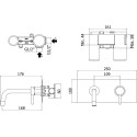 Смеситель Paffoni Light LIG101CR/M С ВНУТРЕННЕЙ ЧАСТЬЮ, для раковины