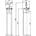 Смеситель Timo Nelson 1900/02Y-CR antique напольный