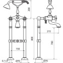 Смеситель Webert Ottocento OT720801010 напольный, золото