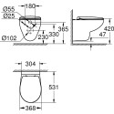 Унитаз подвесной Grohe Bau Ceramic 39351000 безободковый, альпин-белый